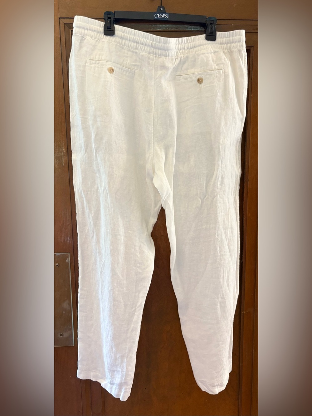 Panama Jack White Linen Drawstring Chinos - Picture 2 of 4